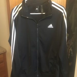 Black Adidas 3-Stripe Zip-Up